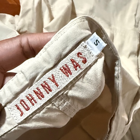 Johnny was Sz S Floral Embroidered Beige Pants y2k cargos - Picture 11 of 16